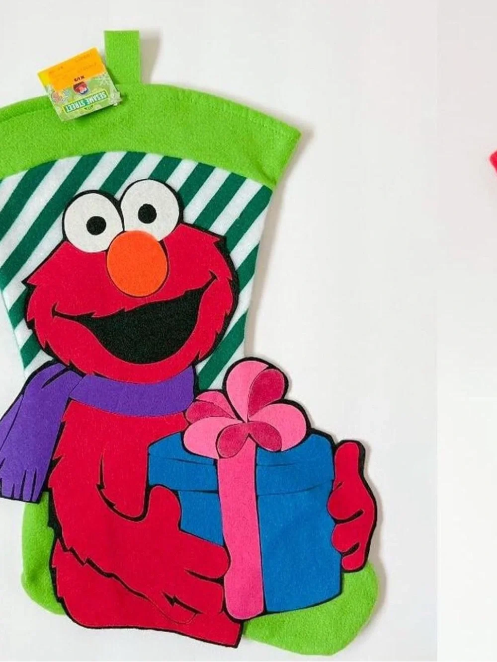 Y2K Sesame Street Elmo Christmas Stocking - Red Green, Blue, Pink, Orange, Purpl
